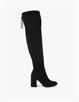 Block Heel Round Toe Over the Knee Boots
