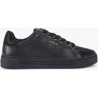 Carvela Lace Up Sparkle Crystal Embellished Trainers Black Mix