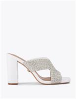 Embellished Block Heel Mules