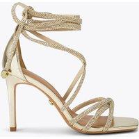 Carvela Metallic Lace Up Heeled Sandals Gold