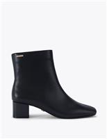 Block Heel Square Toe Ankle Boots