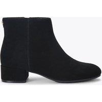 Carvela Suede Block Heel Round Toe Ankle Boots Black