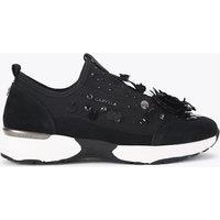 Carvela Suede Mix Slip On Flower Sequin Trainers Black