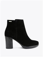 Suede Block Heel Ankle Boots