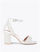Wide Fit Embellished Block Heel Sandals
