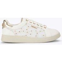 Carvela Lace Up Flower Embroidered Trainers White Mix