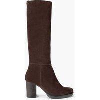 Carvela Suede Block Heel Knee High Boots Brown