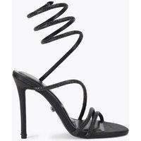 Carvela Metallic Sparkle Strappy Stiletto Heel Sandals Black