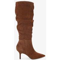 Carvela Suede Stiletto Heel Slouch Knee High Boots Medium Brown