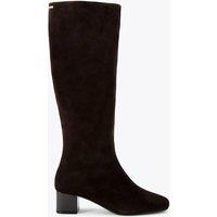 Carvela Suede Block Heel Square Toe Knee High Boots Brown