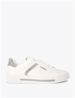 Carvela Lace Up Sparkle Crystal Cupsole Trainers White