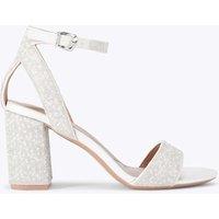 Carvela Embellished Block Heel Sandals White