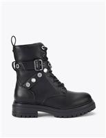 Carvela Leather Biker Boots Black