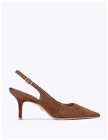 Suede Slingback Court Shoes