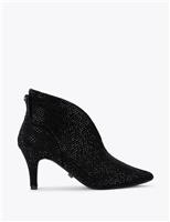 Wide Fit Sparkle Stiletto Heel Ankle Boots