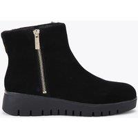Carvela Suede Flatform Round Toe Ankle Boots Black