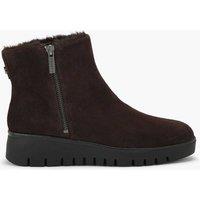 Carvela Suede Flatform Round Toe Ankle Boots Brown