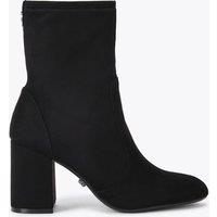 Carvela Suede Block Heel Round Toe Ankle Boots Black