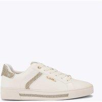 Carvela Lace Up Sparkle Crystal Cupsole Trainers White Mix