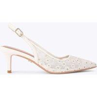 Carvela Mesh Daisy Low Heel Slingbacks White