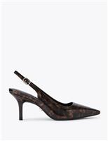 Patent Animal Print Stiletto Heel Slingbacks
