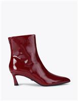 Carvela Patent Kitten Heel Ankle Boots Red