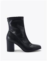 Block Heel Square Toe Ankle Boots