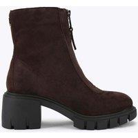 Carvela Suede Chunky Zip Block Heel Ankle Boots Brown