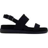 TOMS Canvas Strappy Footbed Slingback Sandals Black