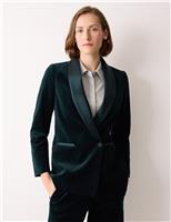 Velvet Tailored Single Breasted Blazer