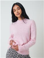 Nobody's Child Wool Blend Textured Jumper with Alpaca Pink