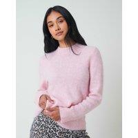 Nobody's Child Wool Blend Textured Jumper with Alpaca Pink