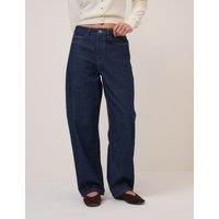 Nobody's Child Mid Rise Barrel Jeans Blue