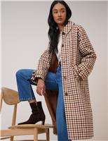 Pure Cotton Gingham Longline Car Coat
