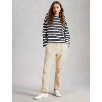 White Stuff Cord Tapered Ankle Grazer Trousers Natural