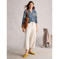 White Stuff Pure Cotton Jersey Printed Shirt Blue Mix