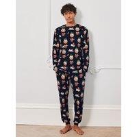 Chelsea Peers Christmas Pudding Crew Neck Family Pyjama Set Navy