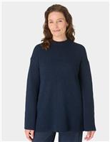 Alpine Wool Blend Crew Neck Oversized Jumper