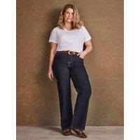 Live Unlimited London High Waisted Wide Leg Jeans Dark Blue