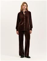 Velvet Wide Leg Trousers