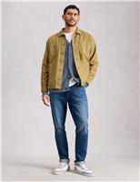 White Stuff Pure Cotton Textured V-Neck Cardigan Blue