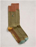 Cactus Embroidery Cotton Rich Ankle Socks