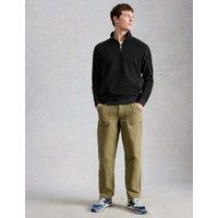 White Stuff Pure Cotton Half Zip Sweatshirt Black