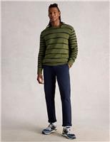 Pure Cotton Striped Crew Neck Jumper