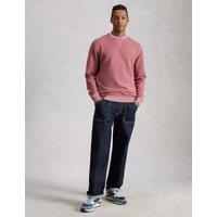 White Stuff Pure Cotton Textured Crew Neck Sweatshirt Pink