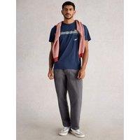 White Stuff Pure Cotton Fishing Graphic T-Shirt Navy Mix