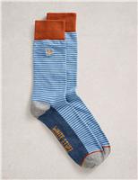 Cotton Rich Pretzel Embroidered Ankle Socks