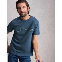 White Stuff Pure Cotton Abersoch Swimming Fish T-Shirt Navy Mix