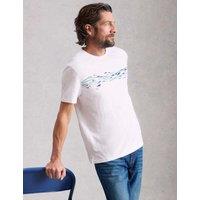 White Stuff Pure Cotton Abersoch Swimming Fish T-Shirt White Mix