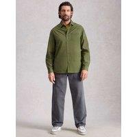 White Stuff Regular Fit Pure Cotton Geometric Print Shirt Green Mix